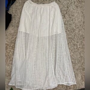 BB Dakota White Lace Maxi Skirt